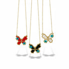 Κολιέ Butterfly Eye με πεταλούδα & μάτι από χάντρες Miyuki σε ατσάλινη αλυσίδα – So Cute by Dimi