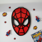 Χειροποίητο κάδρο Spiderman από κόκκινο και μαύρο πλεξιγκλάς, 30x20 cm – διακόσμηση παιδικού δωματίου