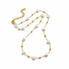 Pearl Hearts Necklace – Ατσάλινο Κολιέ με Καρδιές από Πέρλες | So Cute by Dimi