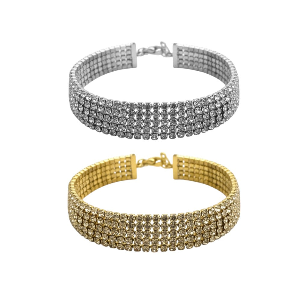 Radiant Rows bracelet ατσάλινο βραχιόλι tennis χρυσό και ασημί σε λευκό φόντο, So Cute by Dimi
