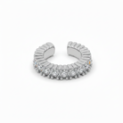 Riva Glow ear cuff ατσάλινο με ζιργκόν σε ασημί, σκουλαρίκι χωρίς τρύπα So Cute by Dimi