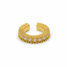 Riva Glow ear cuff ατσάλινο με ζιργκόν σε χρυσό , σκουλαρίκι χωρίς τρύπα So Cute by Dimi