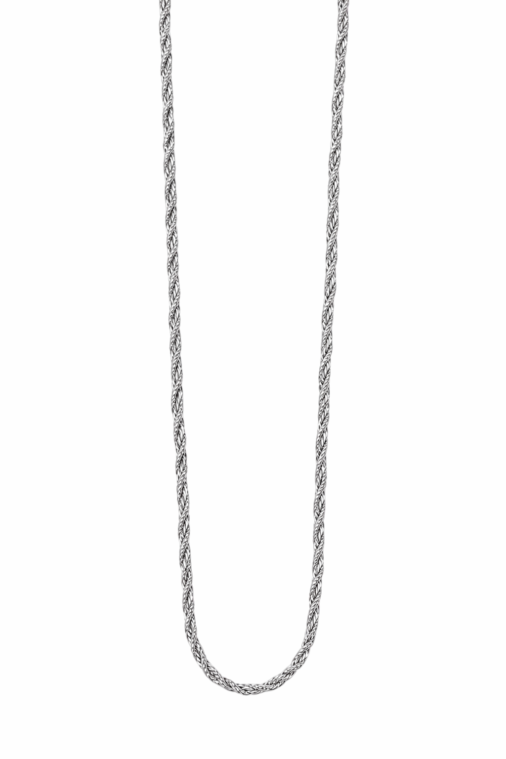 Ατσάλινο κολιέ με στριφτή rope αλυσίδα 40+5cm σε ασημί minimal layering κόσμημα So Cute by Dimi