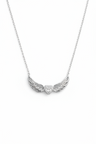 heartwing necklace ατσάλινο κολιέ φτερά αγγέλου με καρδιά ζιργκόν ασημί so cute by dimi