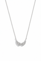 winglet necklace ατσάλινο κολιέ φτερά με ζιργκόν ασημί so cute by dimi