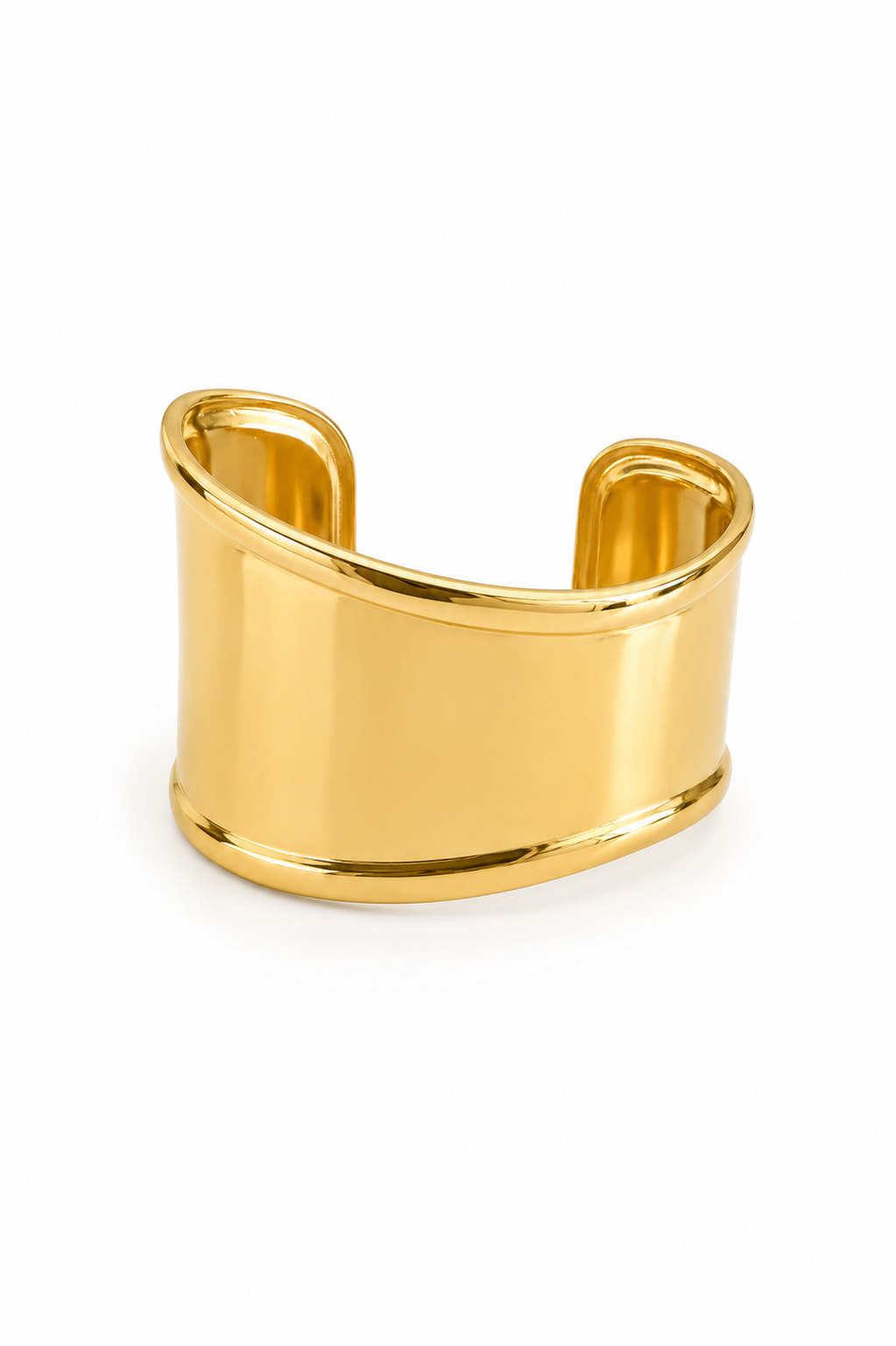 So Cute By Dimi Contour Cuff Bracelet από ανοξείδωτο ατσάλι με ασύμμετρο γλυπτικό σχεδιασμό και mirror φινίρισμα σε χρυσό ή ασημί