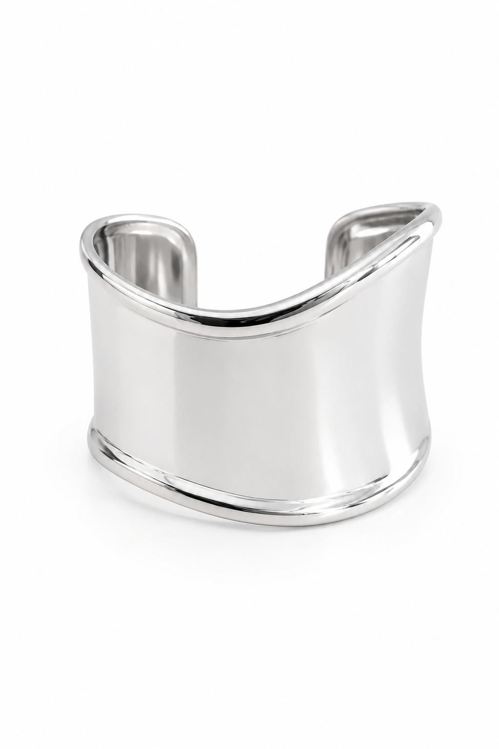 So Cute By Dimi Contour Cuff Bracelet από ανοξείδωτο ατσάλι με ασύμμετρο γλυπτικό σχεδιασμό και mirror φινίρισμα σε χρυσό ή ασημί