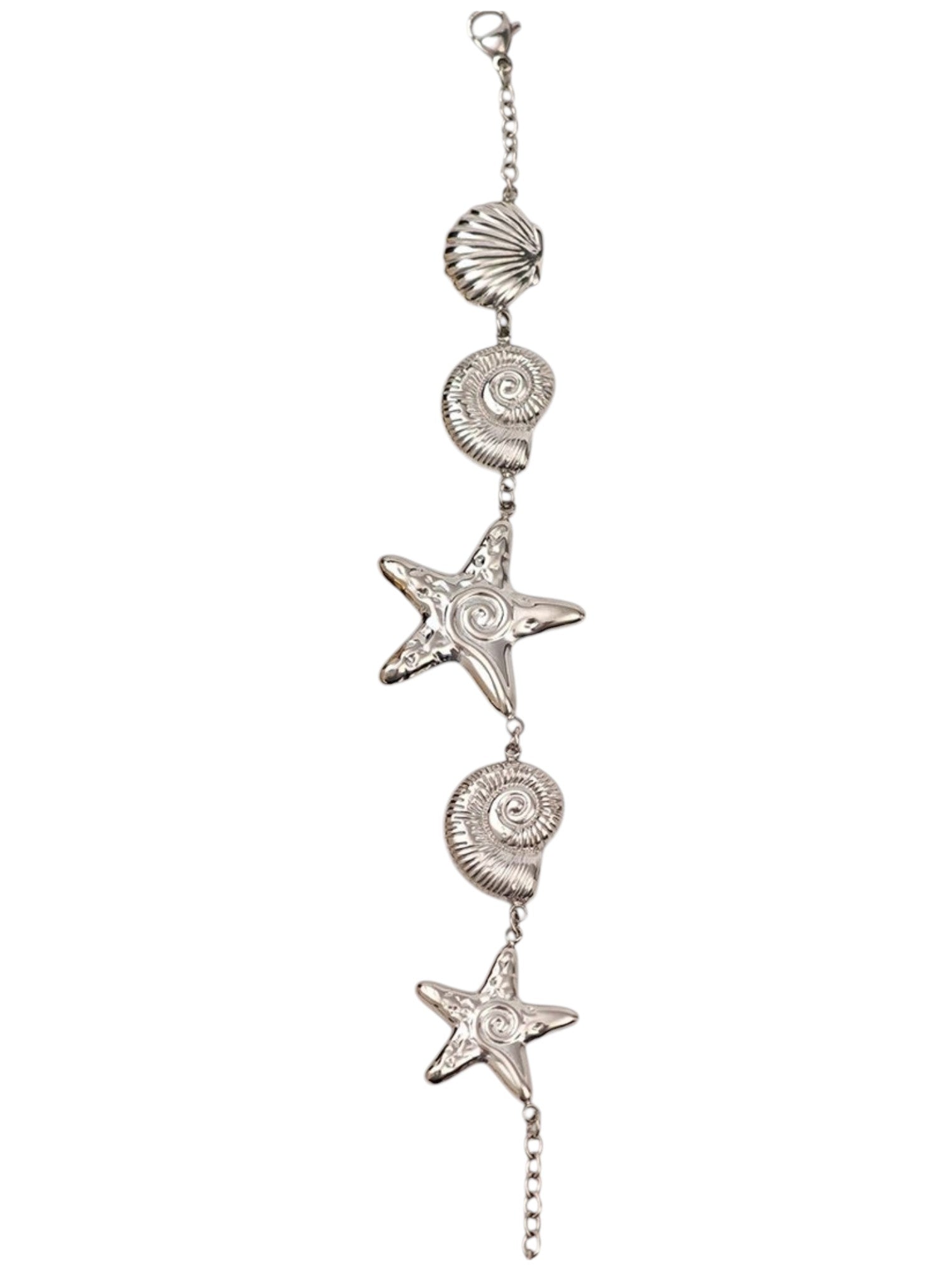 βραχιόλι με κοχύλια και αστερίες σε ασημί stainless steel So Cute by Dimi