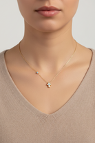 Mini Cross Eye Necklace – Ατσάλινο Κολιέ με Σμάλτο & Ματάκι | So Cute by Dimi
