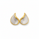 Two tone gold silver wave drop stainless steel earrings textured design