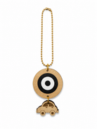 Ξύλινο γούρι αυτοκινήτου μάτι μαύρο Urban Mati Car Charm Wooden Edition με αυτοκινητάκι