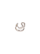 Ασημί ατσάλινο δαχτυλίδι Velion Loop Ring με μοντέρνο καμπυλωτό design σε λευκό φόντο So Cute by Dimi