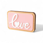 Χειροποίητο Επιτραπέζιο Γούρι "LOVE" – Baby Pink Plexiglass - So Cute by Dimi