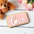 Χειροποίητο Επιτραπέζιο Γούρι "LOVE" – Baby Pink Plexiglass - So Cute by Dimi