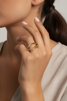 minimal δαχτυλίδι stainless steel χρυσό  μοντέρνο open ring γυναικείο