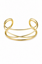 Ατσάλινο cuff βραχιόλι Flow Line σε χρυσό με minimal καμπύλες γραμμές So Cute by Dimi