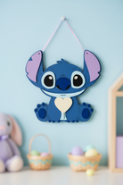 Χειροποίητο ξύλινο κάδρο Stitch, με πλεξιγκλάς λεπτομέρειες So Cute by Dimi